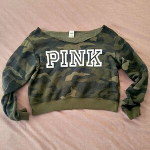 PINK  Off Shoulder Sweatshirt